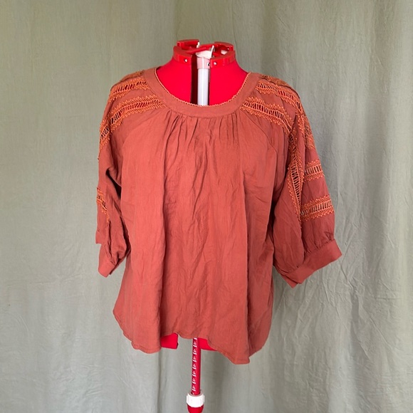 Sundance Amelie Daylight Rust Flowy Prairie Top - Picture 1 of 9